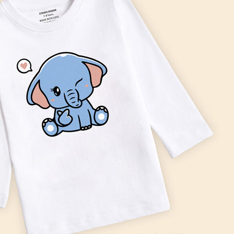 BABY ELEPHANT SNOW-WHITE GIRLS LONG SLEEVE T-SHIRT