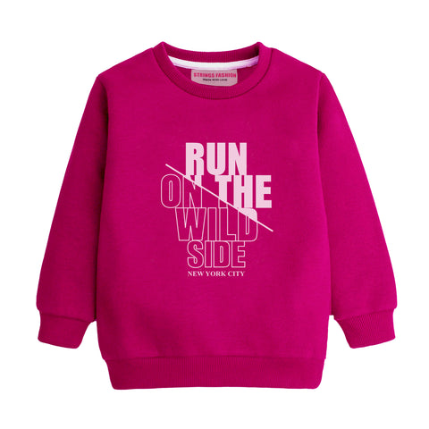 RUN ON THE WILD SIDE RED COLOR BOYS LONG SLEEVE SWEAT-SHIRT