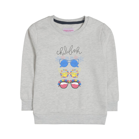 CHILLUM GIRLS OATMEAL SHADE FLEECE SWEAT-SHIRT