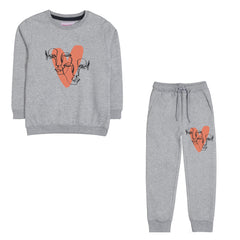 HEART JUNIOR GIRLS GREY HEADER COLOR TRACK SUIT