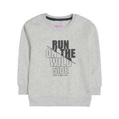 RUN ON THE WILD SIDE OATMEAL BOYS LONG SLEEVE SWEAT-SHIRT