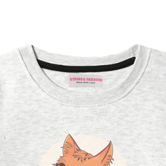 CUTE CAT JUNIOR GIRLS OATMEAL COLOR TRACK SUIT