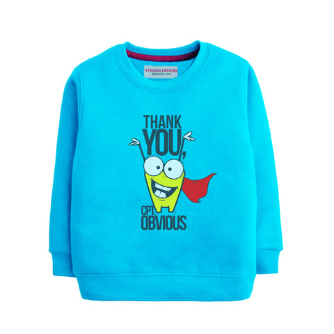 THANK YOU SKY BLUE COLOR BOYS TERYY FABRIC SWEAT-SHIRT