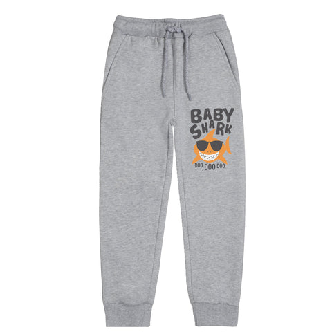 BABY SHARK JUNIOR BOY GREY HEADER COLOR FLEECE TRACK SUIT