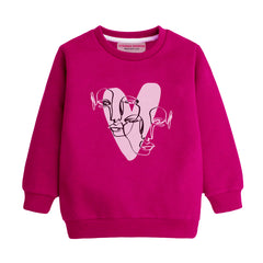 HEART RED GIRLS LONG SLEEVE SWEAT-SHIRT