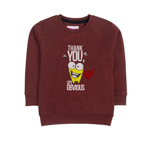 THANK YOU JUNIOR BOY BURGUNDY FLEECE TRACK SUIT