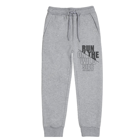 RUN ON THE WILD SIDE JUNIOR BOY GREY HEADER TRACK SUIT