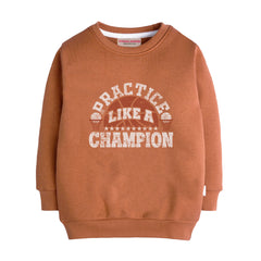 CHAMPION LIGHT BROWN COLOR BOYS LONG SLEEVE SWEAT-SHIRT