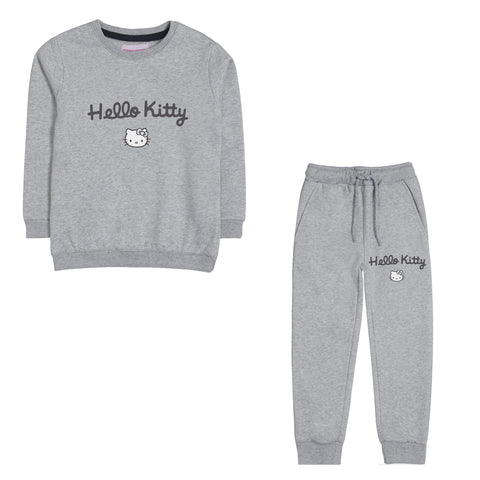 HELLO KITTY JUNIOR GIRLS GREY HEADER COLOR TRACK SUIT