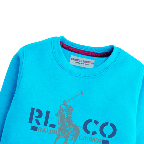 POLO SKY BLUE COLOR BOYS TERYY FABRIC SWEAT-SHIRT