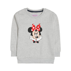 MINNIE GIRLS OATMEAL SHADE FLEECE SWEAT-SHIRT