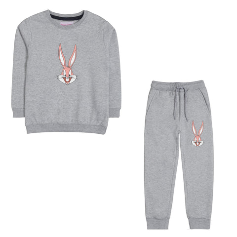 BUNNY JUNIOR GIRLS GREY HEADER COLOR TRACK SUIT