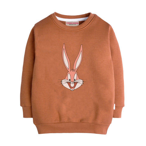 BUNNY LIGHT BROWN GIRLS LONG SLEEVE SWEAT-SHIRT