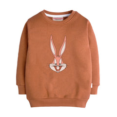 BUNNY LIGHT BROWN GIRLS LONG SLEEVE SWEAT-SHIRT