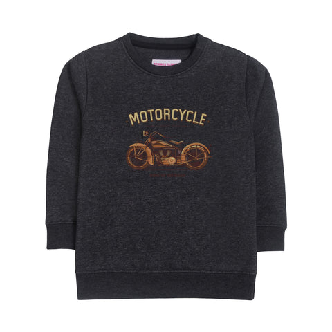 Motorcycle Charcoal Boys Long Sleeve Sweat-Shirt