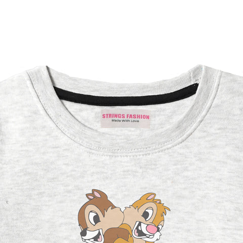 CHIP AND DALE JUNIOR GIRLS OATMEAL COLOR TRACK SUIT
