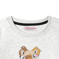 CHIP AND DALE JUNIOR GIRLS OATMEAL COLOR TRACK SUIT