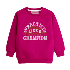 CHAMPION RED COLOR BOYS LONG SLEEVE SWEAT-SHIRT