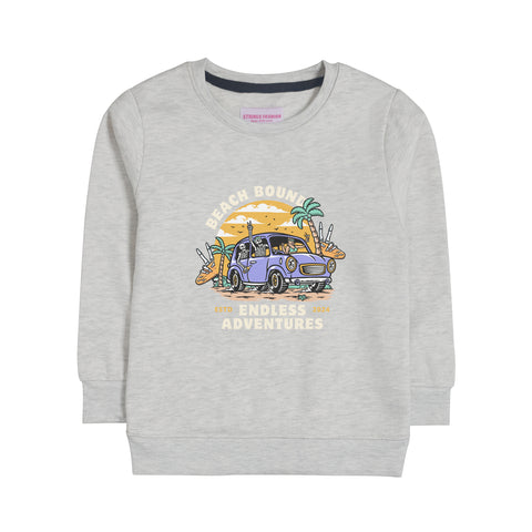 BEACH BOUND OATMEAL BOYS LONG SLEEVE FLEECE SWEAT-SHIRT