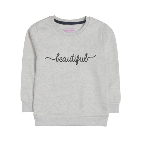 BEAUTIFUL GIRLS OATMEAL SHADE FLEECE SWEAT-SHIRT