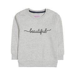 BEAUTIFUL GIRLS OATMEAL SHADE FLEECE SWEAT-SHIRT