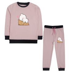 MILK AND MOCHA PINK COLOR GIRLS TRACK SUIT