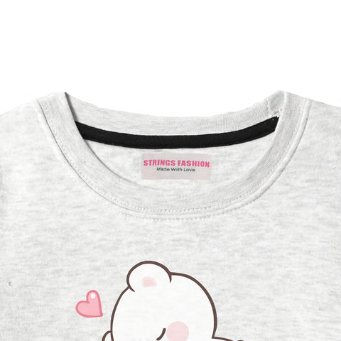 MOCHA & MILK JUNIOR GIRLS OATMEAL COLOR TRACK SUIT