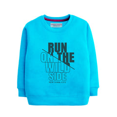 RUN ON THE WILD SIDE SKY BLUE COLOR BOYS LONG SLEEVE SWEAT-SHIRT