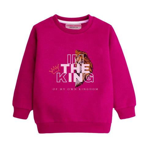 I'M THE KING RED COLOR BOYS LONG SLEEVE SWEAT-SHIRT
