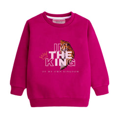 I'M THE KING RED COLOR BOYS LONG SLEEVE SWEAT-SHIRT