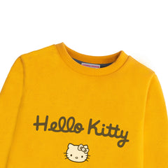 GIRLS ORANGE SHADE FLEECE SWEAT SHIRT HELLO KITTY