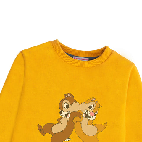 CHIP & DALE GIRLS ORANGE SHADE FLEECE SWEAT-SHIRT