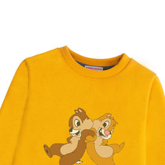 GIRLS ORANGE SHADE FLEECE SWEAT SHIRT CHIP AND DALE
