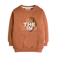 I'M THE KING LIGHT BROWN COLOR BOYS LONG SLEEVE SWEAT-SHIRT