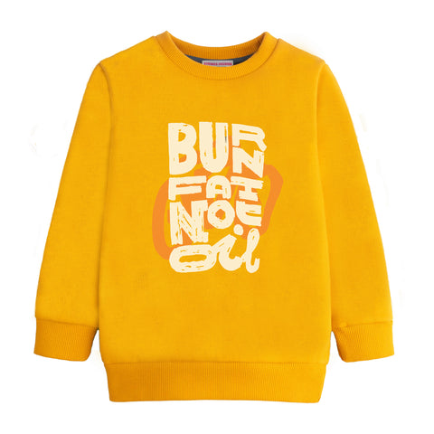 BURN FOR FAT JUNIOR BOY FLEECE YELLOW HEADER COLOR TRACK SUIT