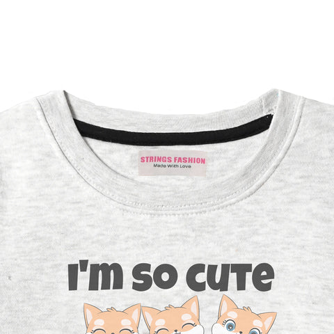 I'M SO CUTE JUNIOR GIRLS OATMEAL COLOR TRACK SUIT