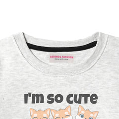 I'M SO CUTE JUNIOR GIRLS OATMEAL COLOR TRACK SUIT