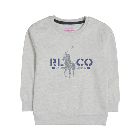 POLO OATMEAL BOYS LONG SLEEVE SWEAT-SHIRT