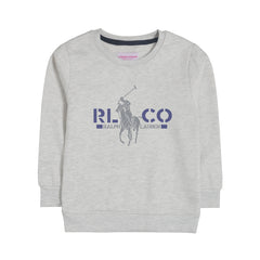 POLO OATMEAL BOYS LONG SLEEVE SWEAT-SHIRT