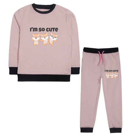 I'M SO CUTE PINK COLOR GIRLS TRACK SUIT