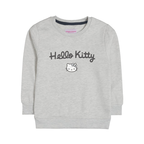 HELLO KITTY GIRLS OATMEAL SHADE FLEECE SWEAT-SHIRT