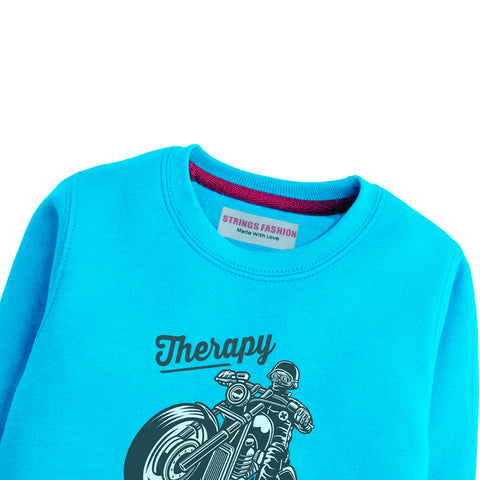 THERAPY SKY BLUE COLOR BOYS TERYY FABRIC SWEAT-SHIRT