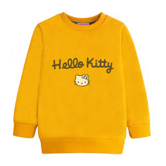 GIRLS ORANGE SHADE FLEECE SWEAT SHIRT HELLO KITTY