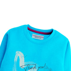 THANK YOU GIRLS SKY BLUE SHADE TERYY FABRIC SWEAT-SHIRT