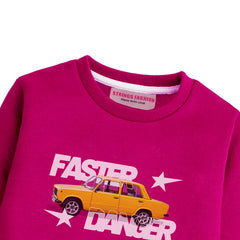 FASTER DANGER RED COLOR BOYS LONG SLEEVE SWEAT-SHIRT