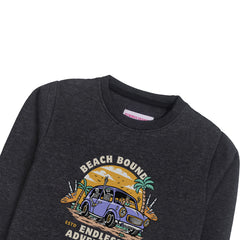 Beach Bound Charcoal Boys Long Sleeve Sweat-Shirt