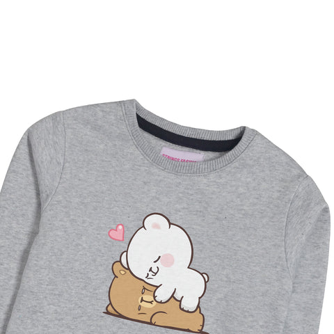 MILK & MOCHA JUNIOR GIRLS GREY HEADER COLOR TRACK SUIT