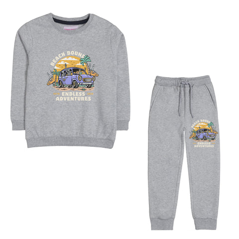 BEACH BOUND JUNIOR BOY GREY HEADER TRACK SUIT