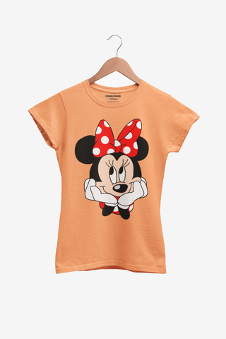 MINNIE JUNIOR ORANGE COLOR GIRLS T.SHIRT