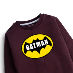 BATMAN JUNIOR MEHROON COLOR BOYS LONG SLEEVE SWEAT-SHIRT